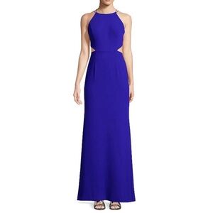 Aidan Mattox Crepe Long Dress Backless Maxi Formal Gown Royal Blue size 4 xs-s